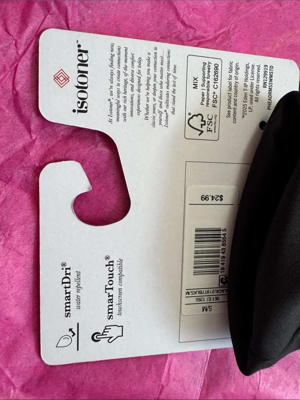 isotoner Black and Leopard Print Women's Touchscreen Gloves - Picture 5 of 7